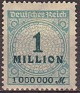 Germany 1923 Numbers 1 Million Green & Blue Scott 281